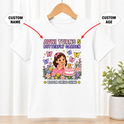 Birthday Butterfly Garden White T-Shirt