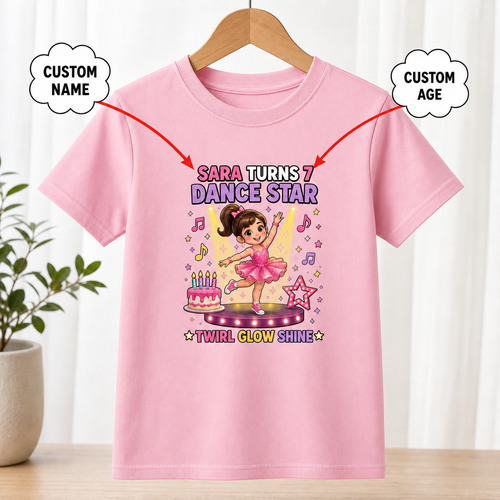 Birthday Dance Star Pink T-Shirt