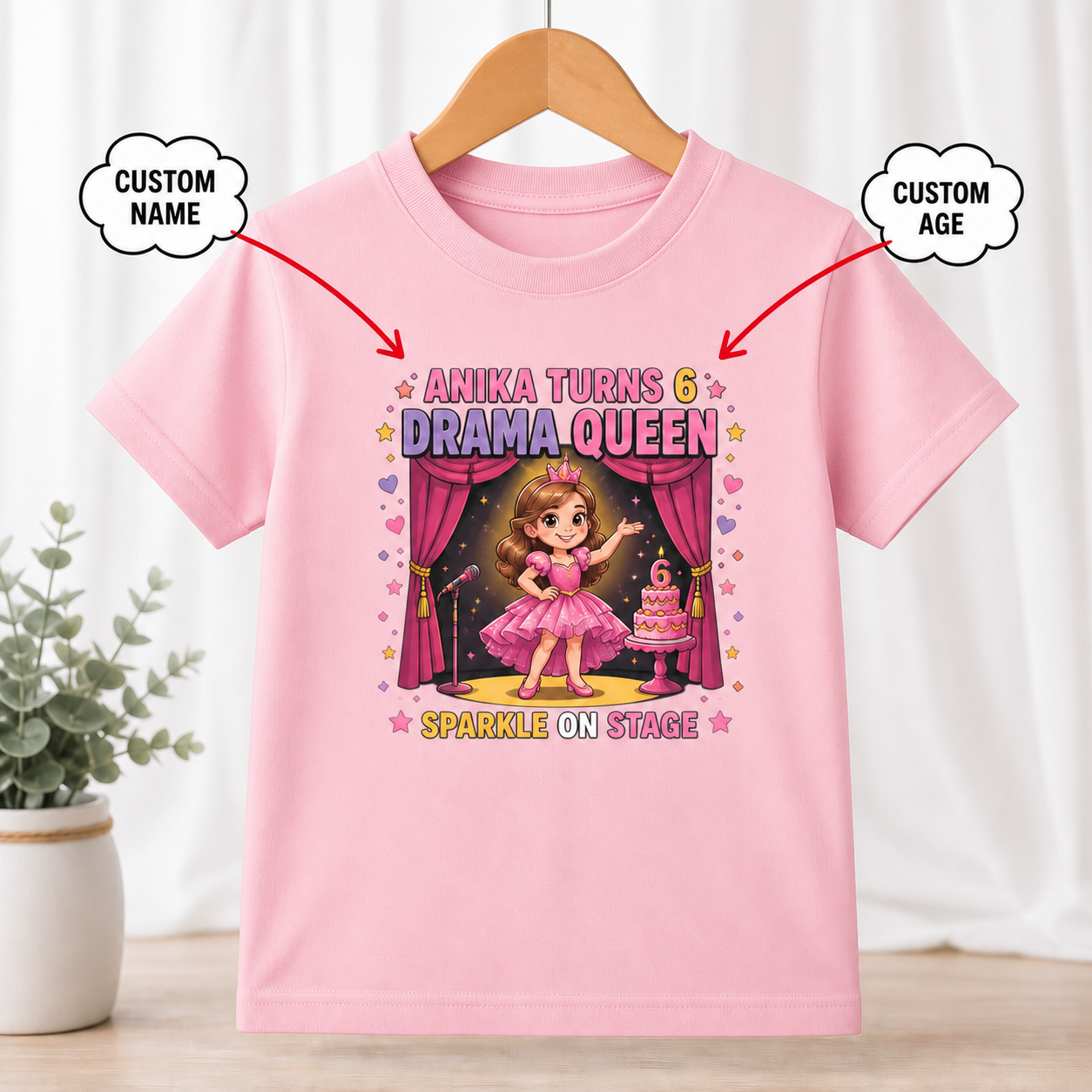 Birthday Drama Queen Pink T-Shirt