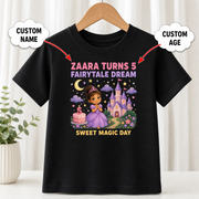 Birthday Fairytale Dream Black T-Shirt