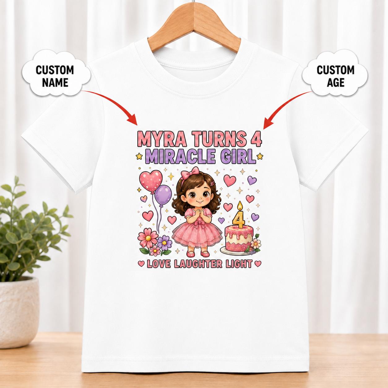 Birthday Miracle Girl White T-Shirt