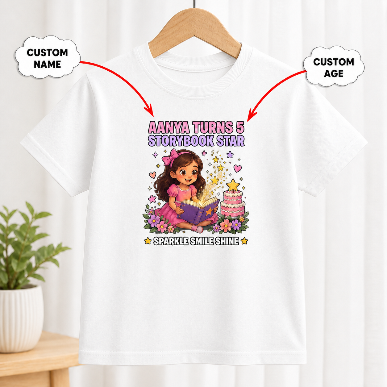 Birthday Storybook Star White T-Shirt