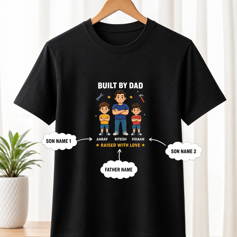 Built By Dad Black T-Shirt