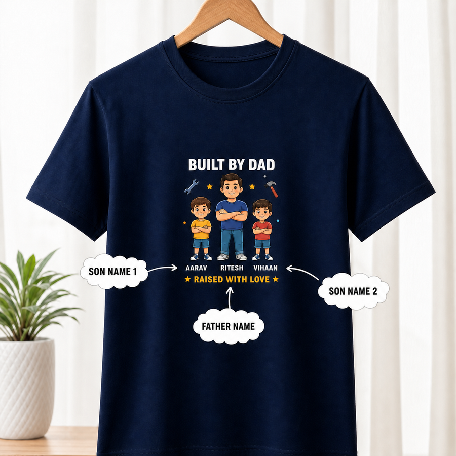 Built By Dad Navy T-Shirt