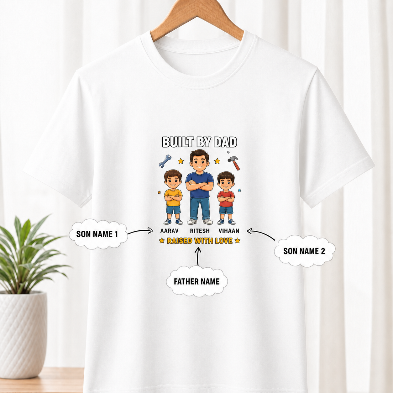 Built By Dad White T-Shirt