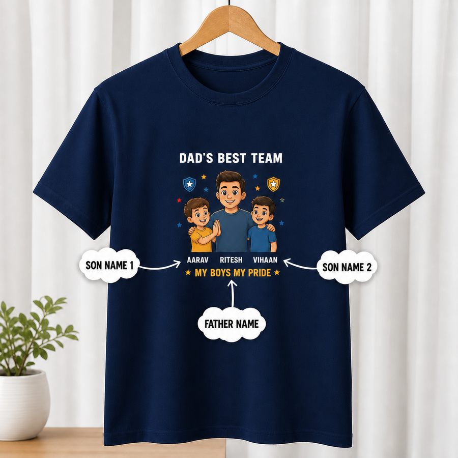 Dad's Best Team Navy T-Shirt