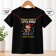Happy Birthday Little Rider Black T-Shirt