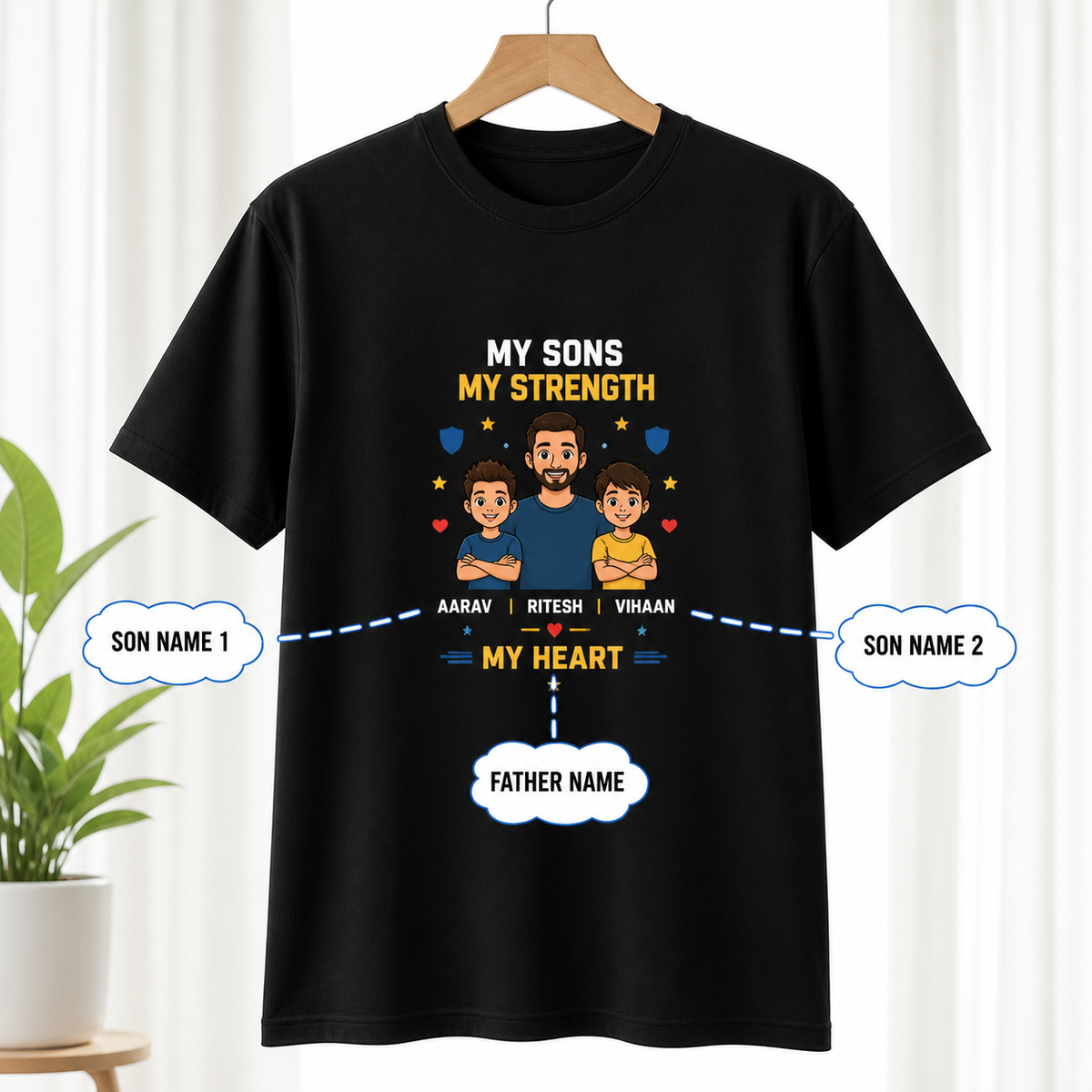 My Sons, My Strength Black T-Shirt