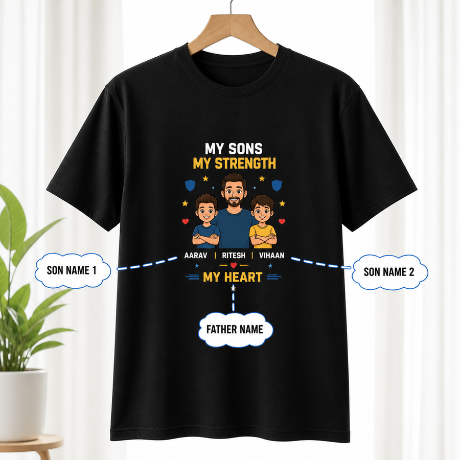 My Sons, My Strength Black T-Shirt