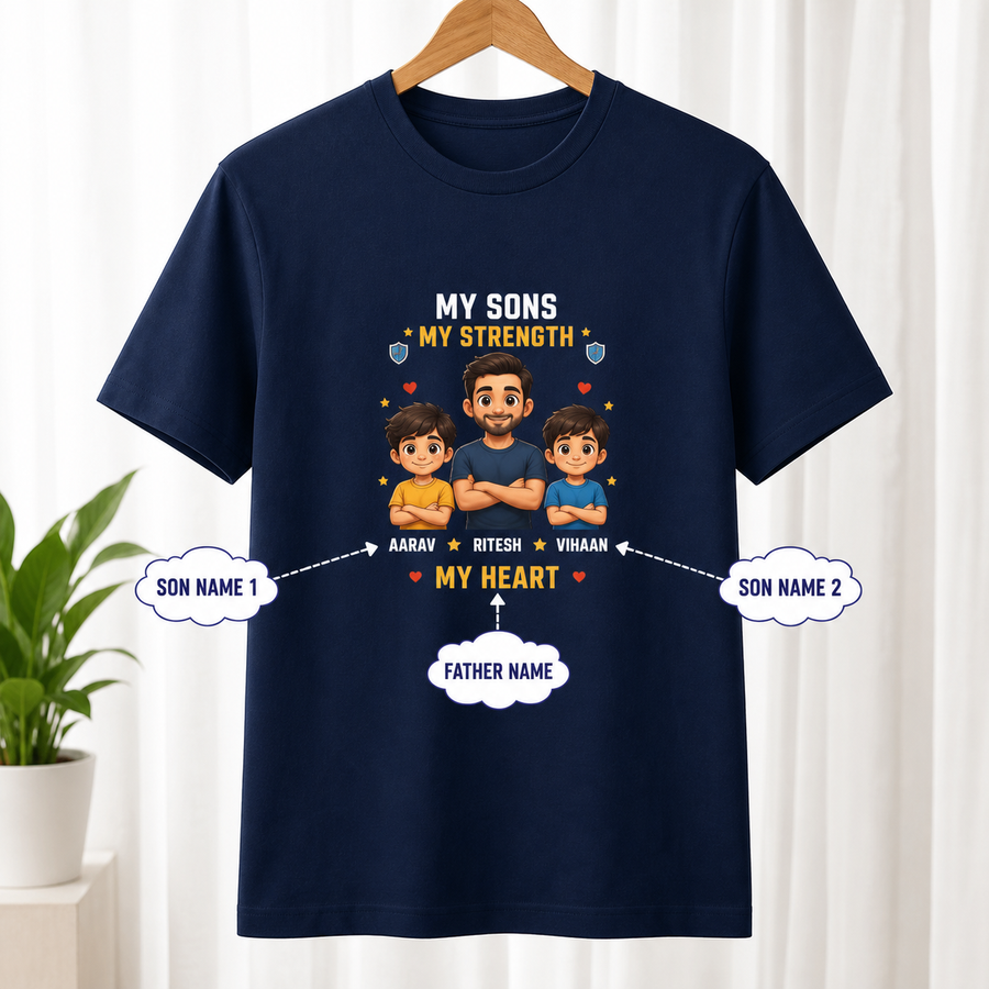 My Sons, My Strength Navy T-Shirt
