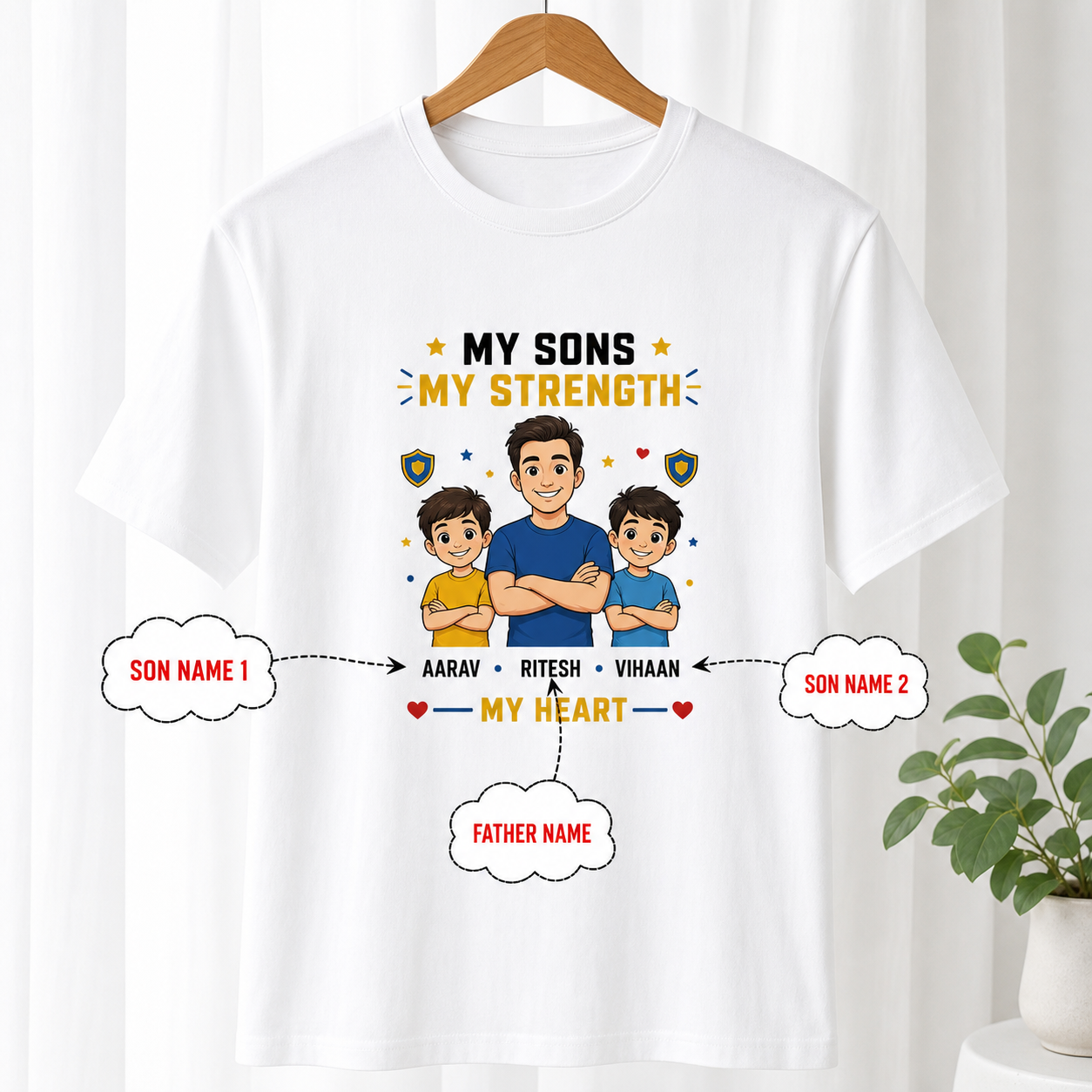 My Sons, My Strength White T-Shirt