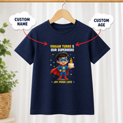 Our Birthday Superhero Navy T-Shirt