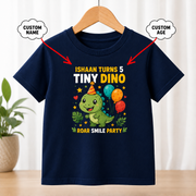 Tiny Dino Birthday Navy T-Shirt